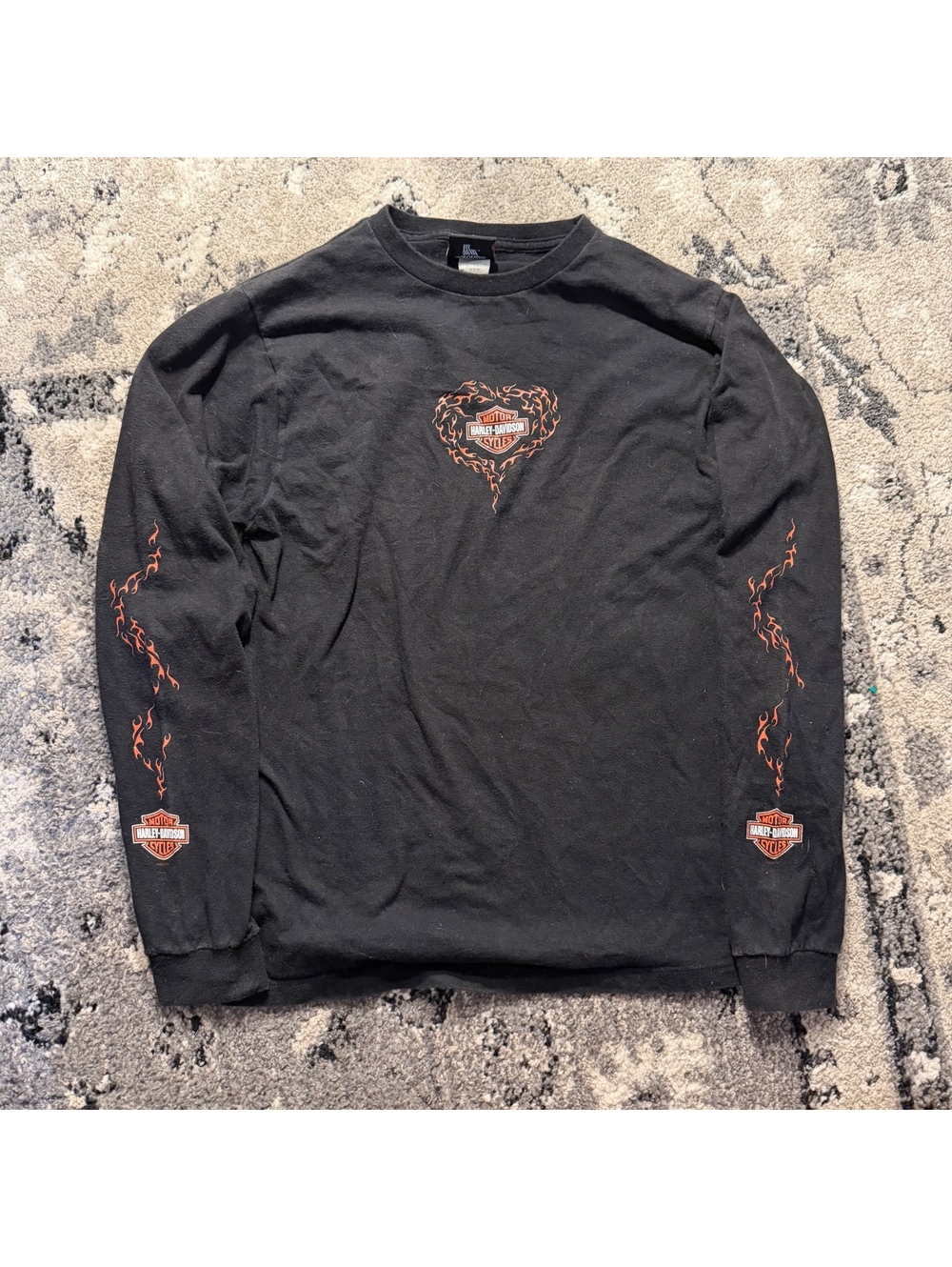 Y2K Flame Heart Harley Davidson Women’s Long sleeve
